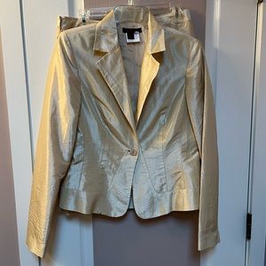 Simon Chang Blazer Jacket and Mid Length Skirt Set